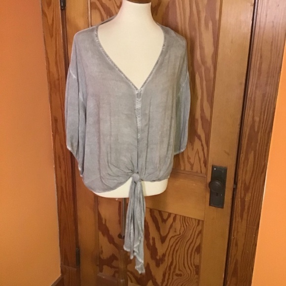 Slouchy boho beachy v neck top - Picture 7 of 8